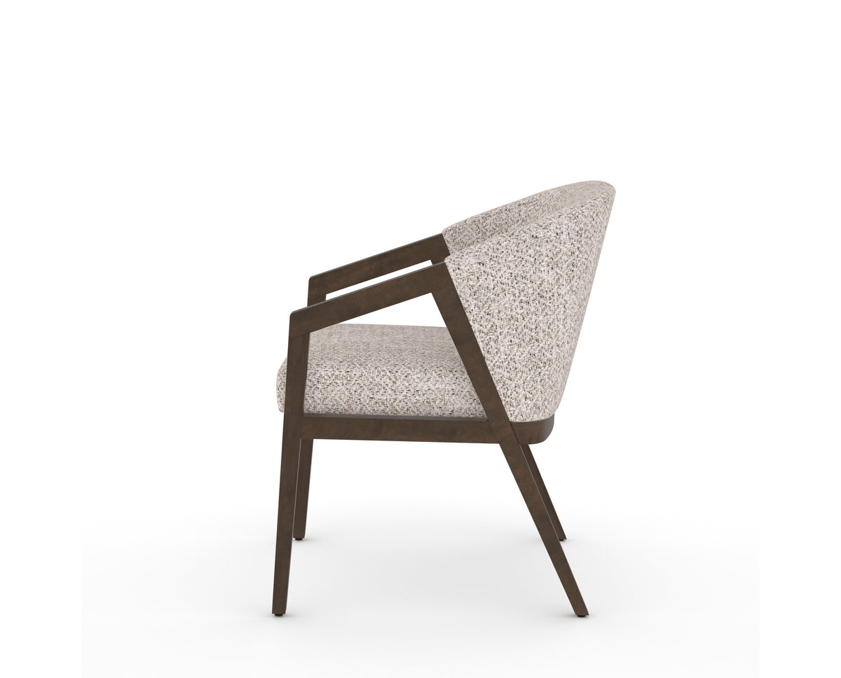 Canadel Modern Angle Dining Chair in Hazelnut Washed, FP Crypton®, side view
