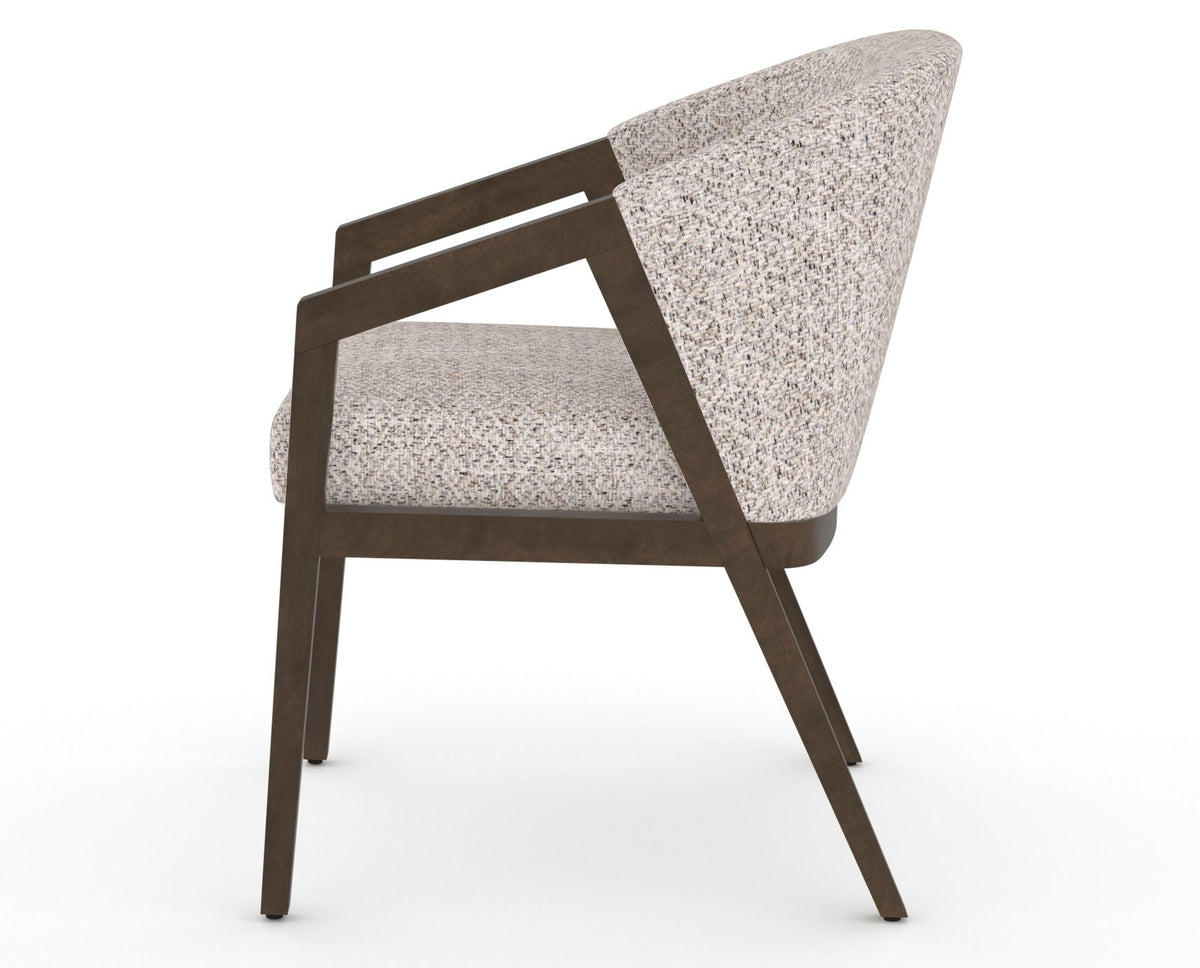 Canadel Modern Angle Dining Chair in Hazelnut Washed, FP Crypton®, side view