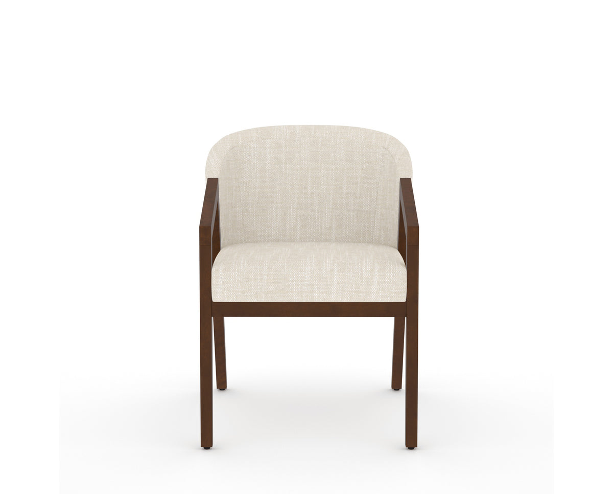 Canadel Modern Angle Dining Chair in Cognac Washed, FT InsideOut®, front view