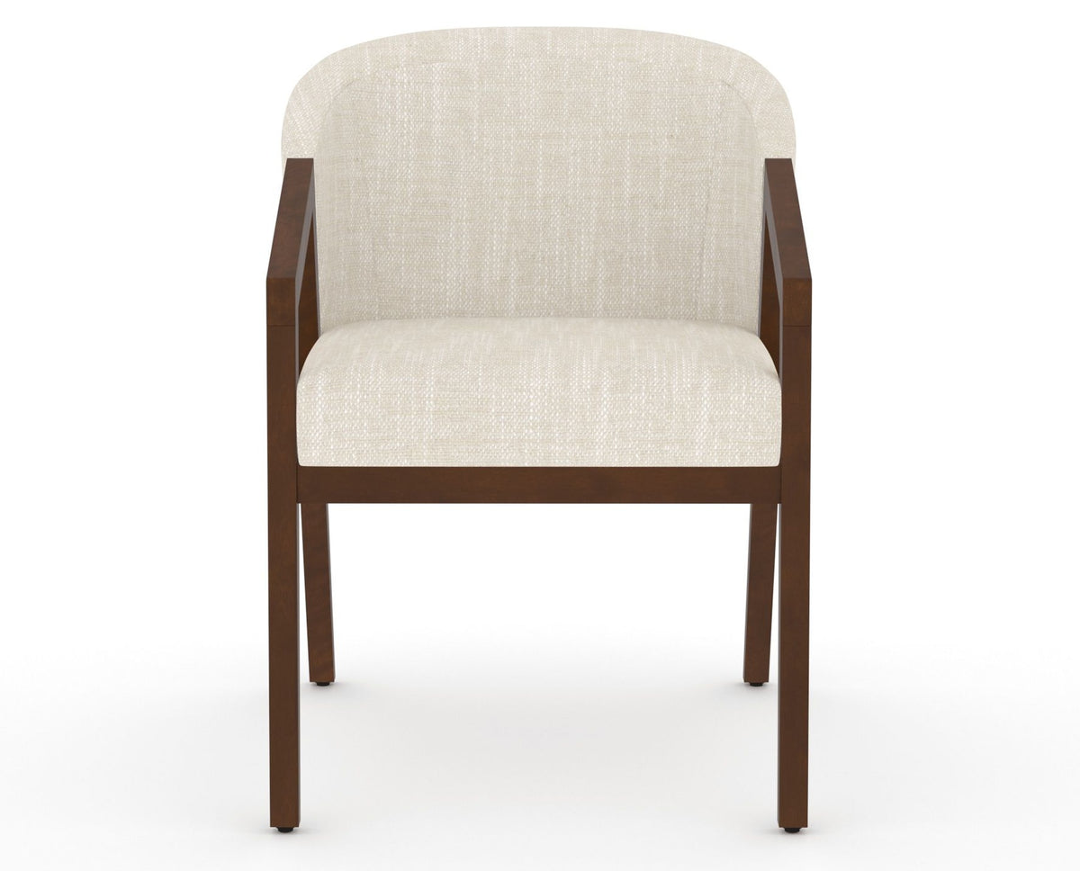 Canadel Modern Angle Dining Chair in Cognac Washed, FT InsideOut®, front view
