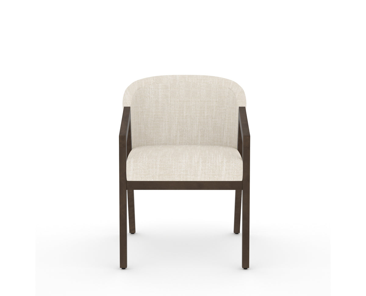 Canadel Modern Angle Dining Chair in Hazelnut Washed, FT InsideOut®, front view