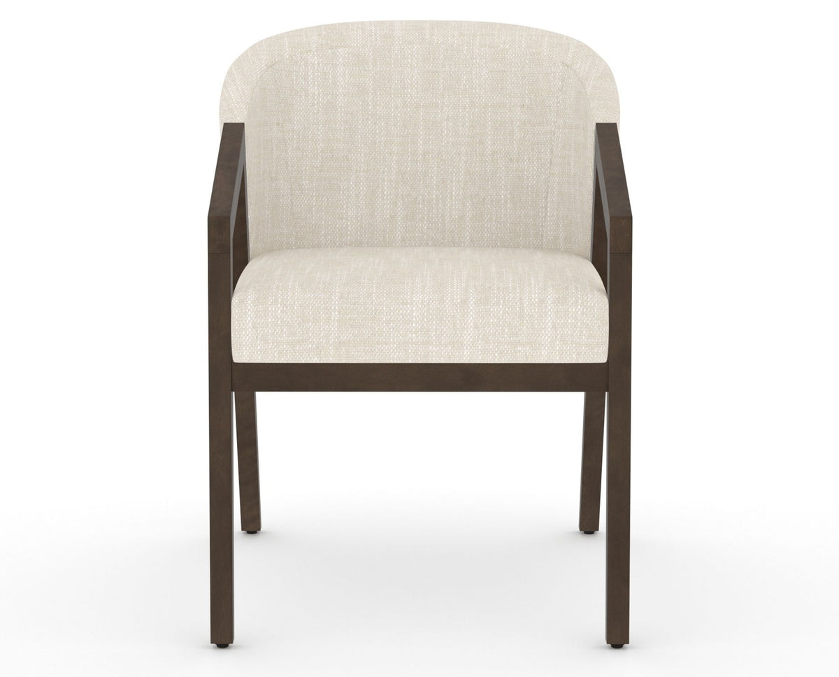 Canadel Modern Angle Dining Chair in Hazelnut Washed, FT InsideOut®, front view