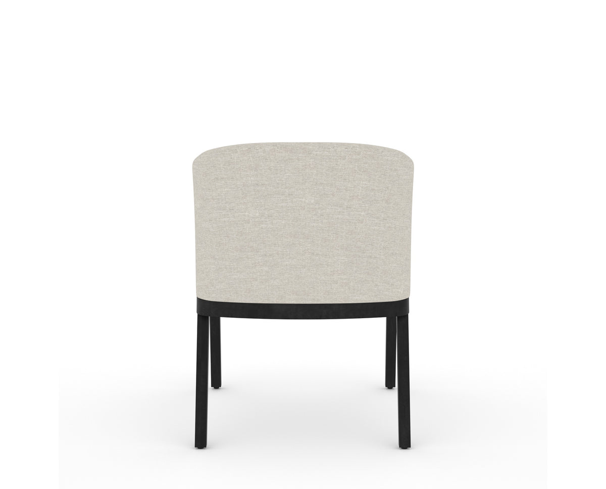 Canadel Modern Angle Dining Chair in Dark Smoke, TB Fabric, back view