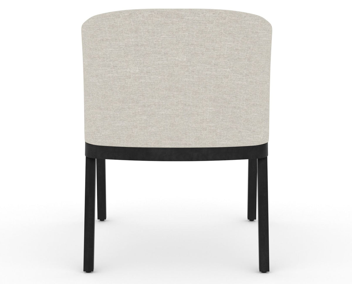 Canadel Modern Angle Dining Chair in Dark Smoke, TB Fabric, back view