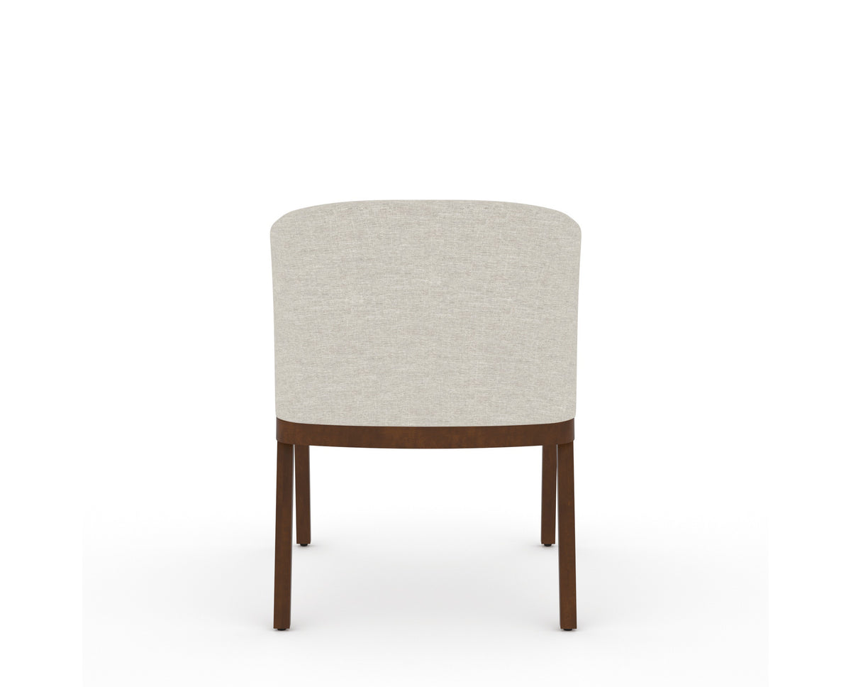 Canadel Modern Angle Dining Chair in Cognac Washed, TB Fabric, back view