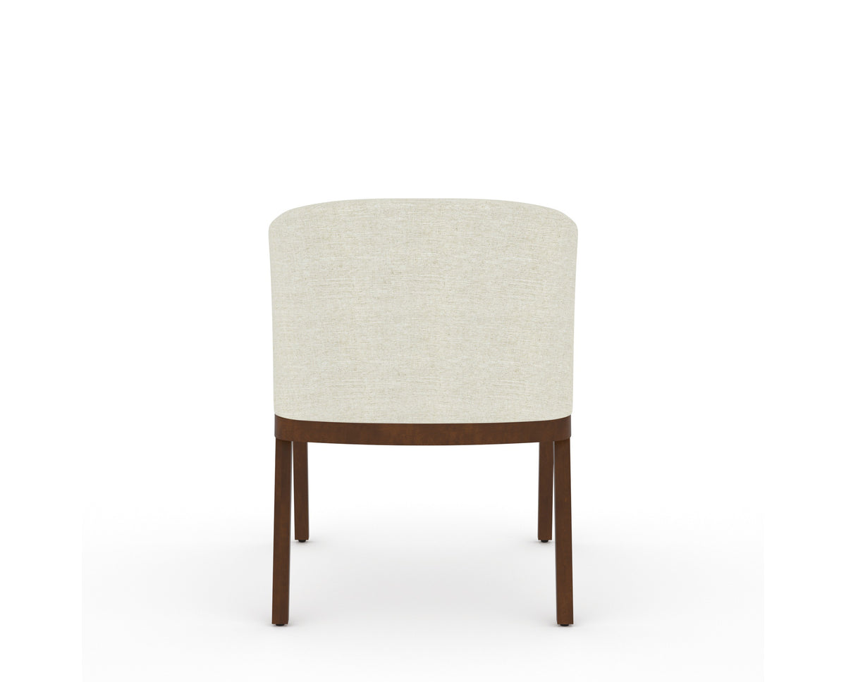 Canadel Modern Angle Dining Chair in Cognac Washed, TW Fabric, back view