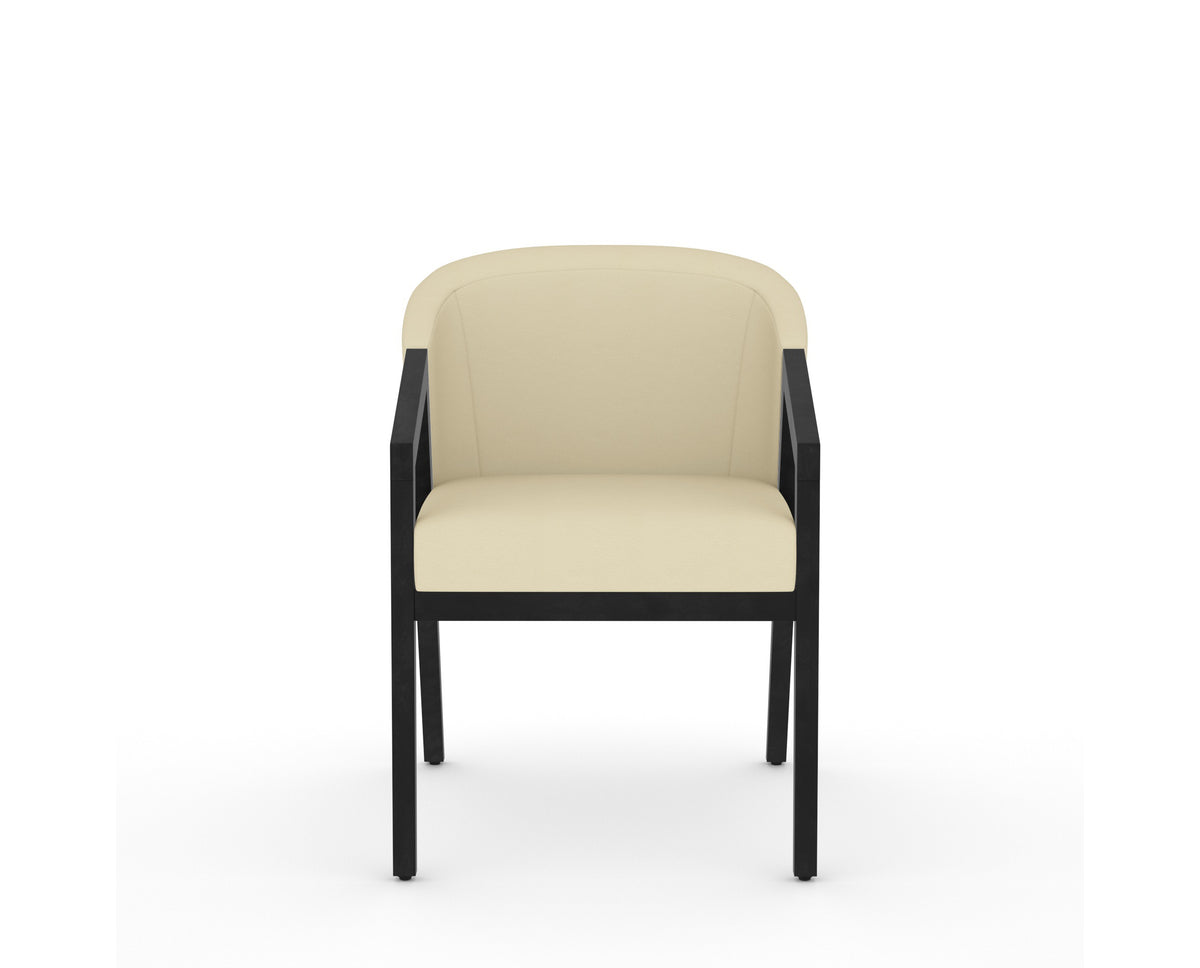 Canadel Modern Angle Dining Chair in Dark Smoke, XZ Faux Leather, front view