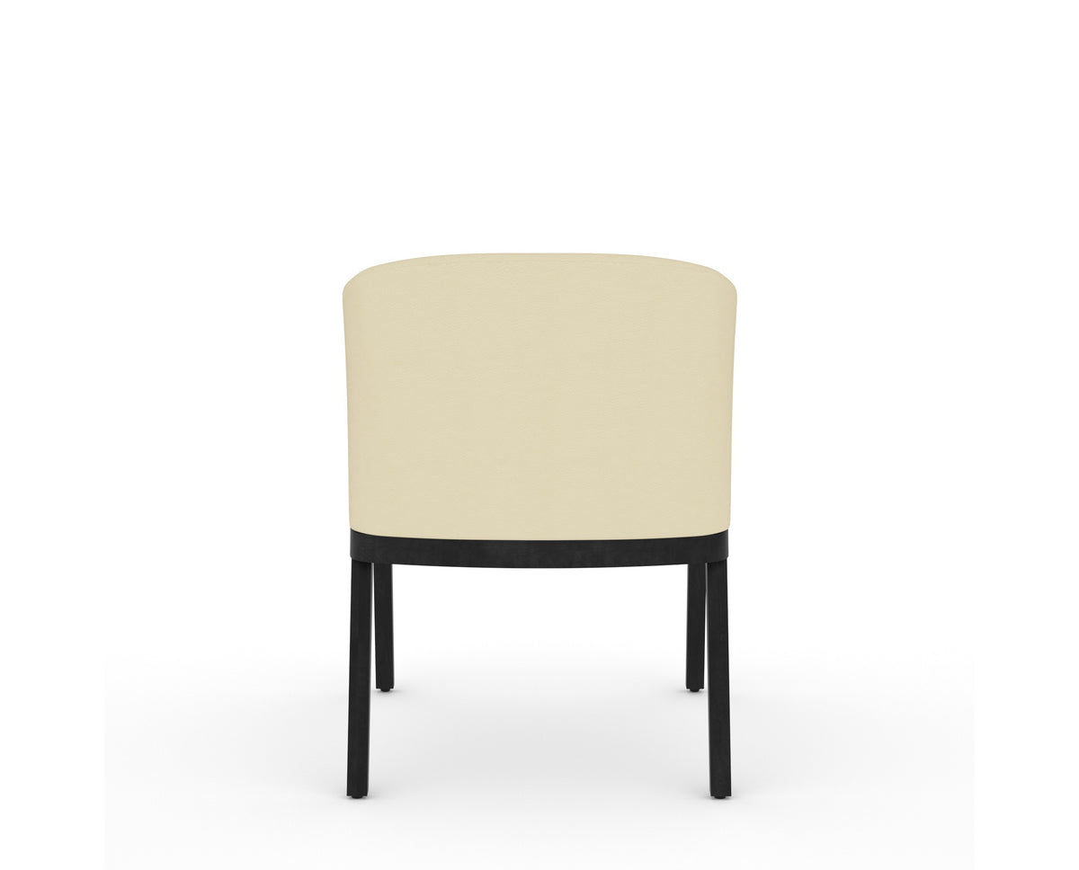 Canadel Modern Angle Dining Chair in Dark Smoke, XZ Faux Leather, back view