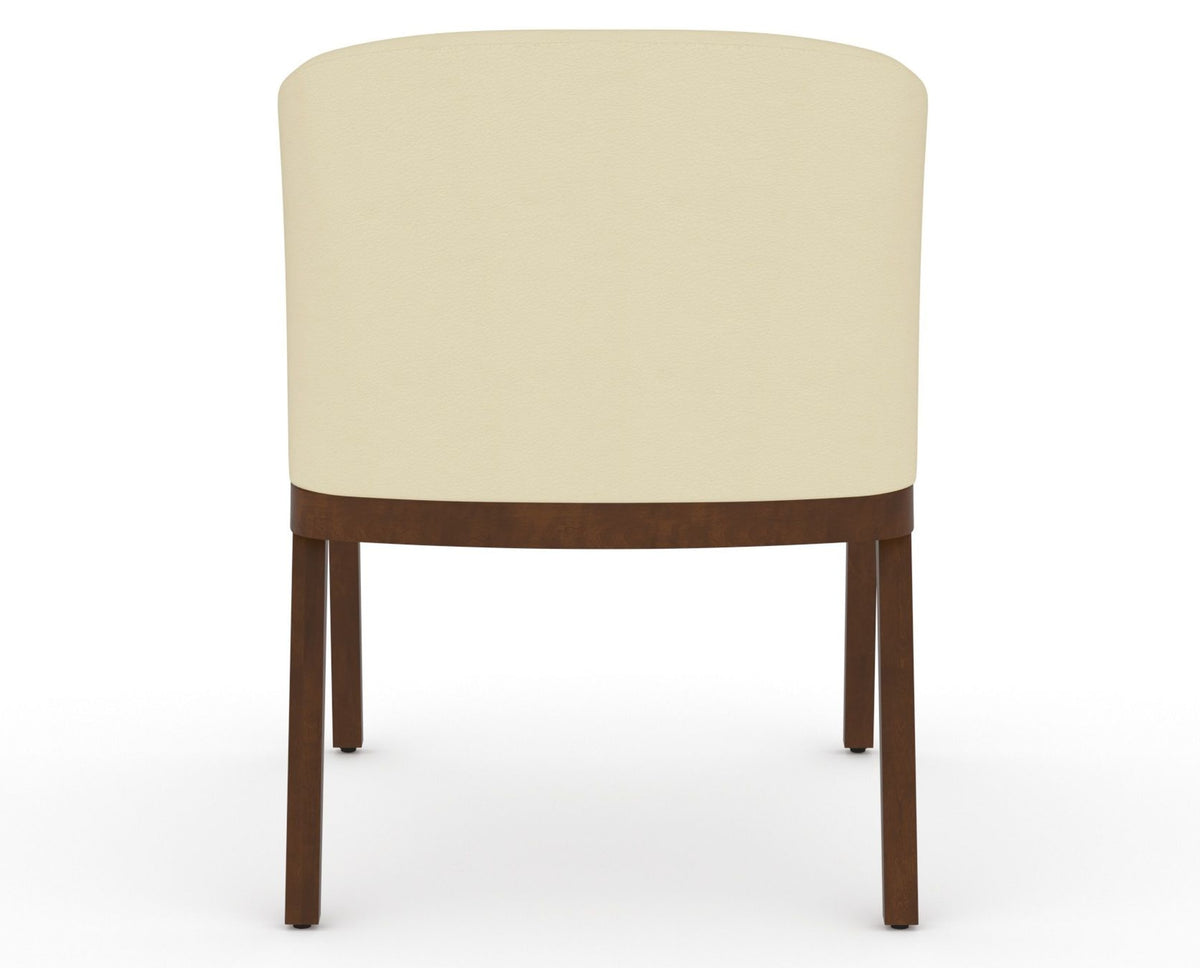 Canadel Modern Angle Dining Chair in Cognac Washed, XZ Faux Leather, back view