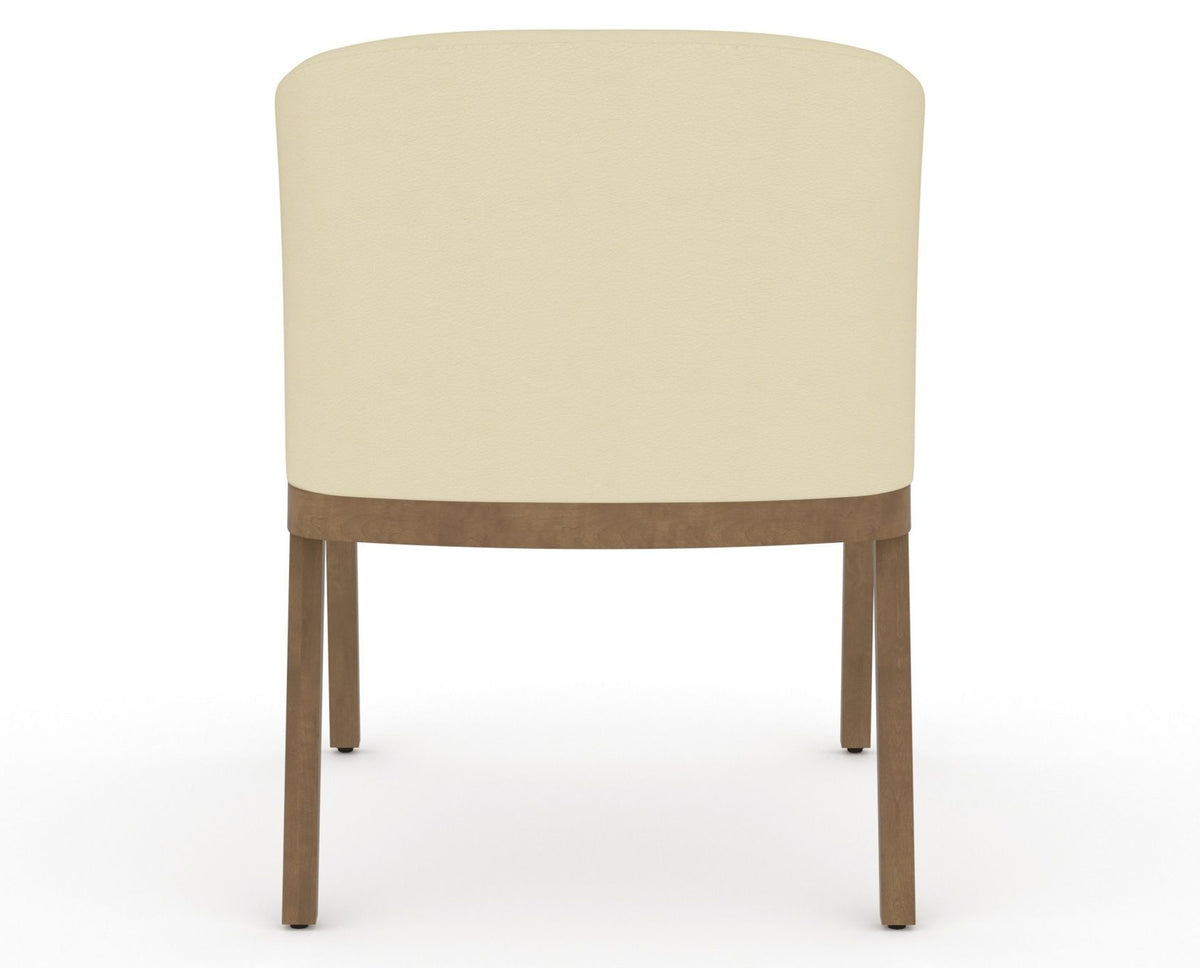 Canadel Modern Angle Dining Chair in Pecan Washed, XZ Faux Leather, back view