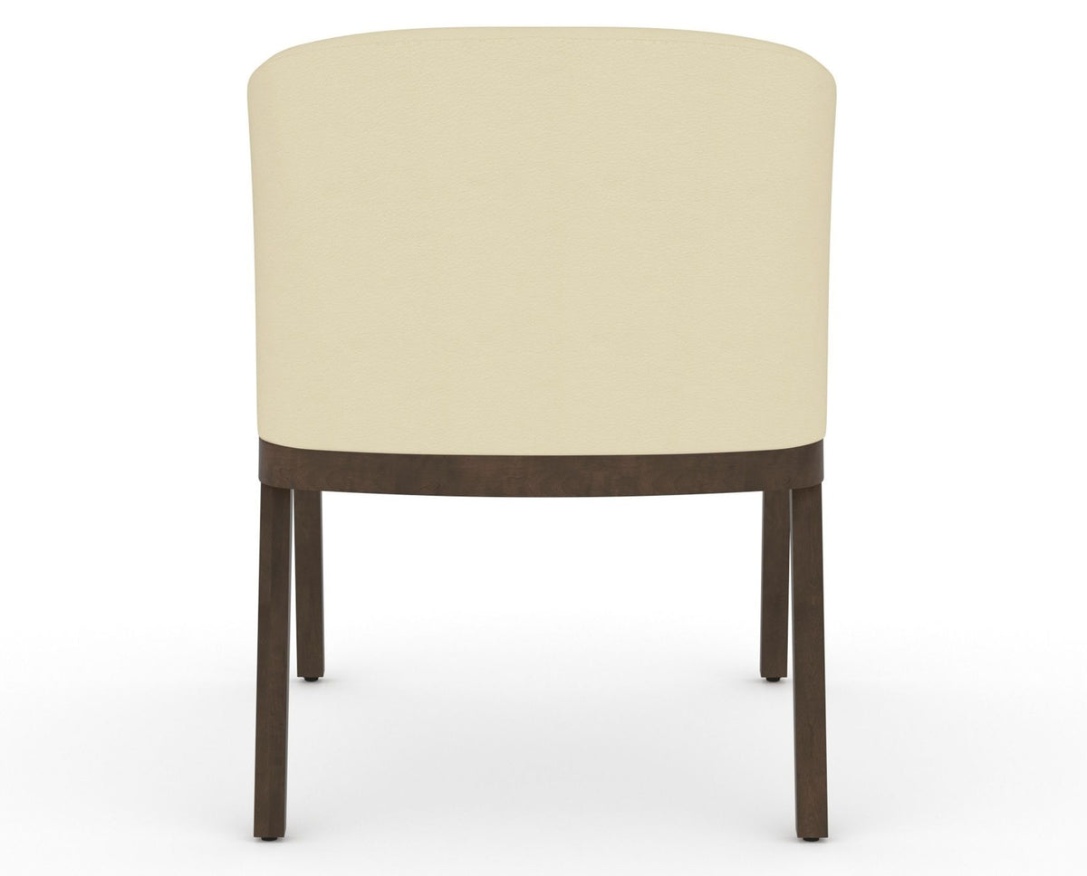 Canadel Modern Angle Dining Chair in Hazelnut Washed, XZ Faux Leather, back view