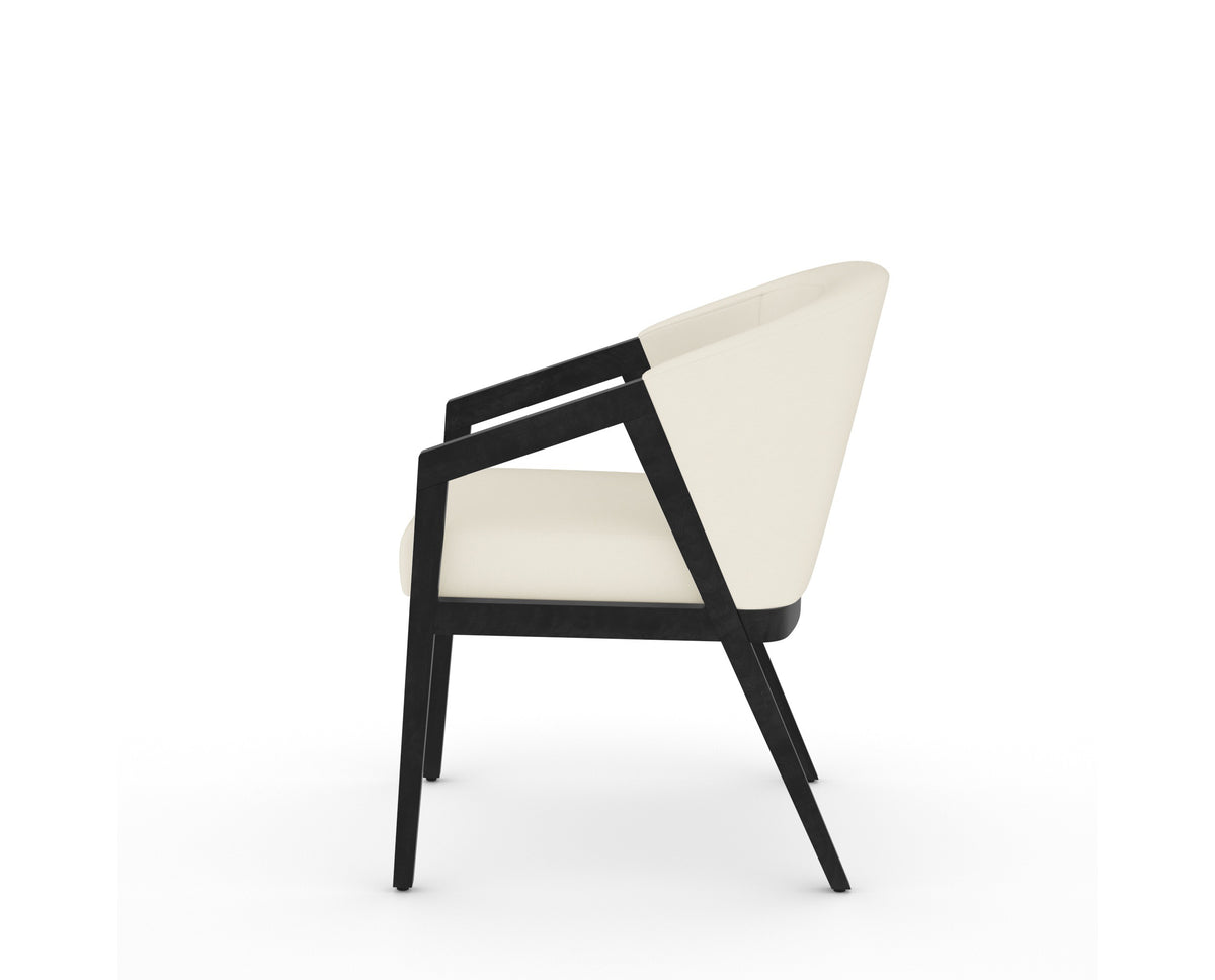 Canadel Modern Angle Dining Chair in Dark Smoke, YJ Faux Leather, side view