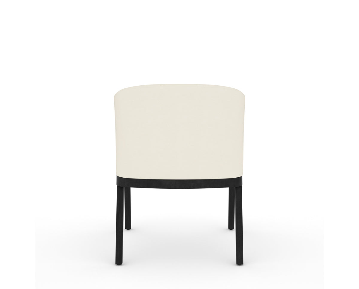 Canadel Modern Angle Dining Chair in Dark Smoke, YJ Faux Leather, back view