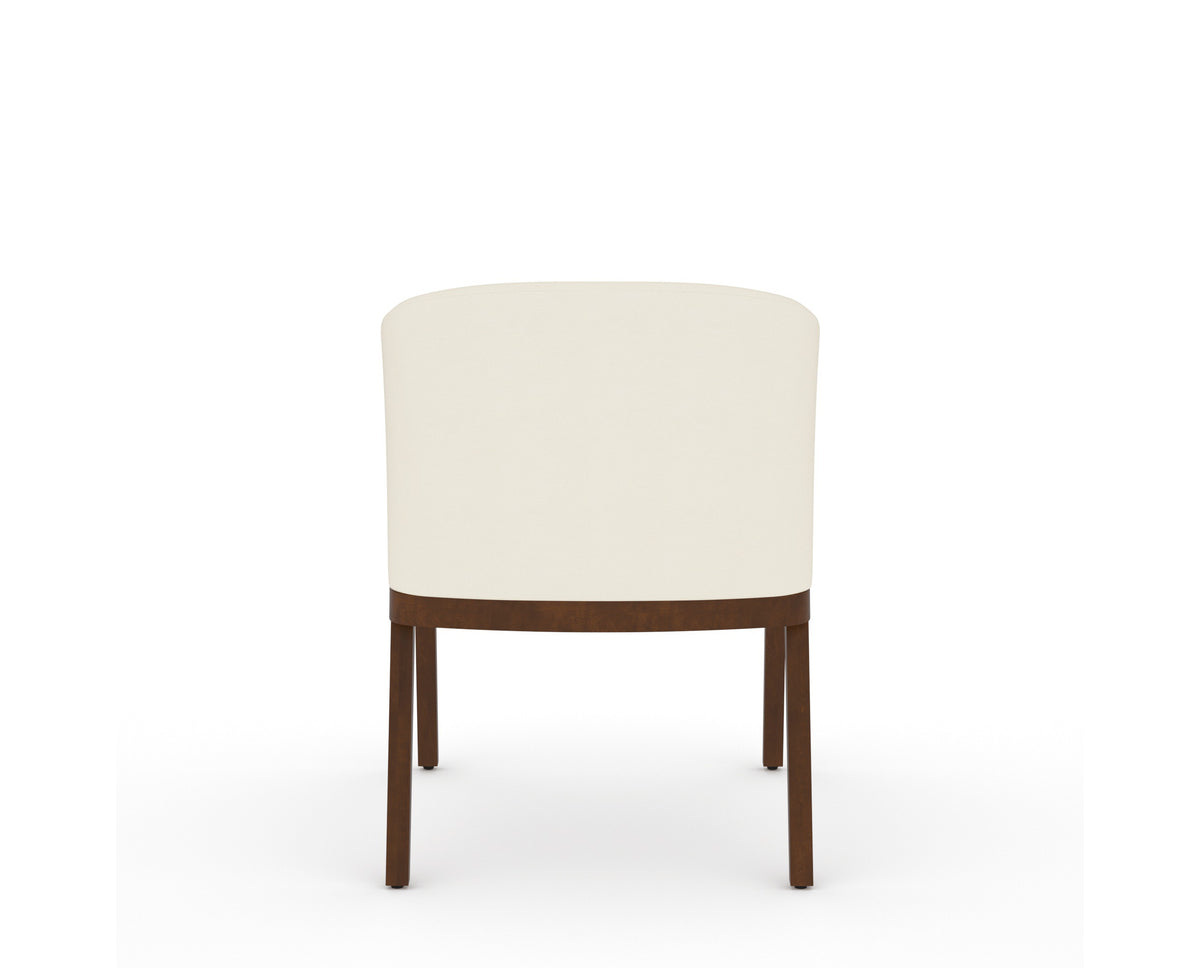 Canadel Modern Angle Dining Chair in Cognac Washed, YJ Faux Leather, back view