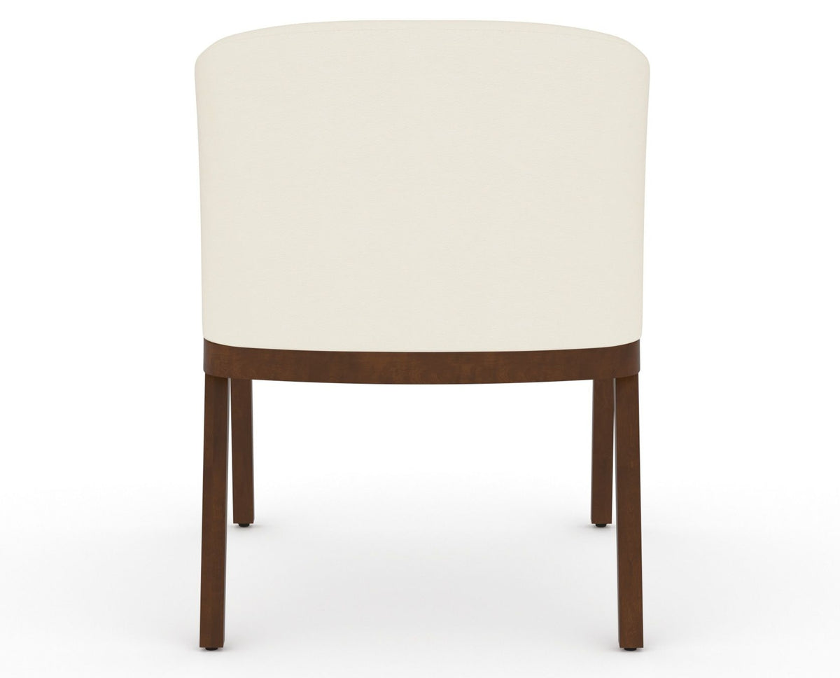 Canadel Modern Angle Dining Chair in Cognac Washed, YJ Faux Leather, back view