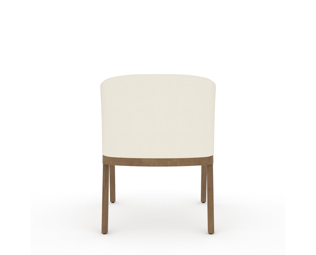 Canadel Modern Angle Dining Chair in Pecan Washed, YJ Faux Leather, back view