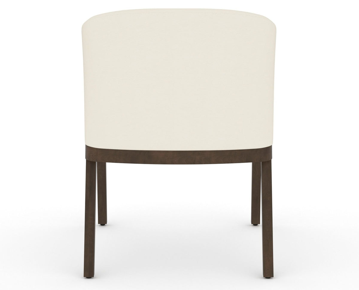 Canadel Modern Angle Dining Chair in Hazelnut Washed, YJ Faux Leather, back view