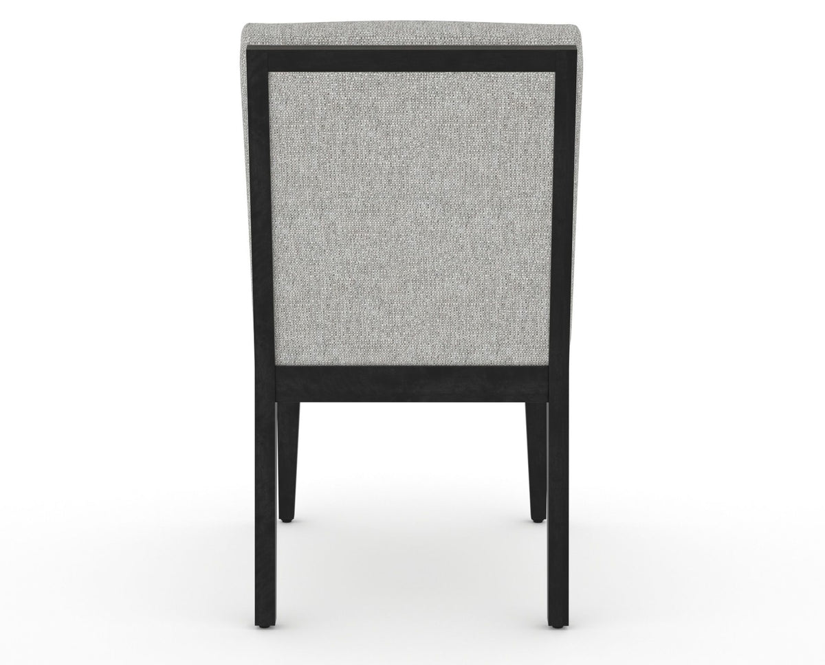 Canadel Modern Box Back Dining Chair in Dark Smoke, 7C Fabric, back view