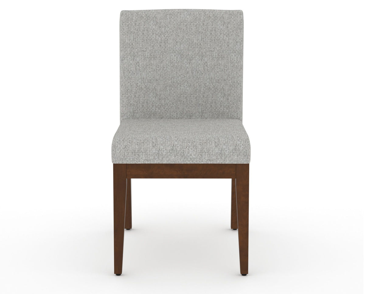 Canadel Modern Box Back Dining Chair in Cognac Washed, 7C Fabric, front view