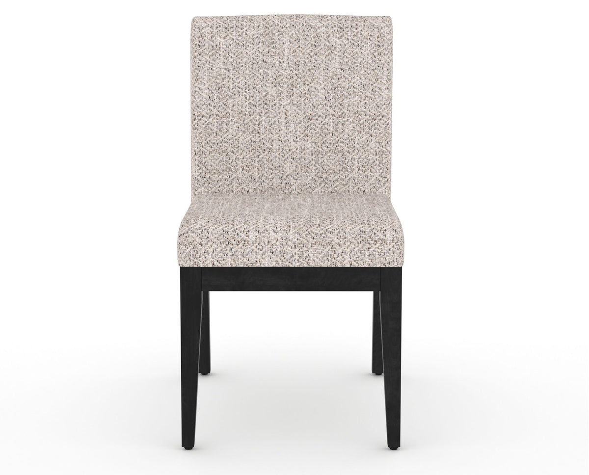 Canadel Modern Box Back Dining Chair in Dark Smoke, FP Crypton®, front view