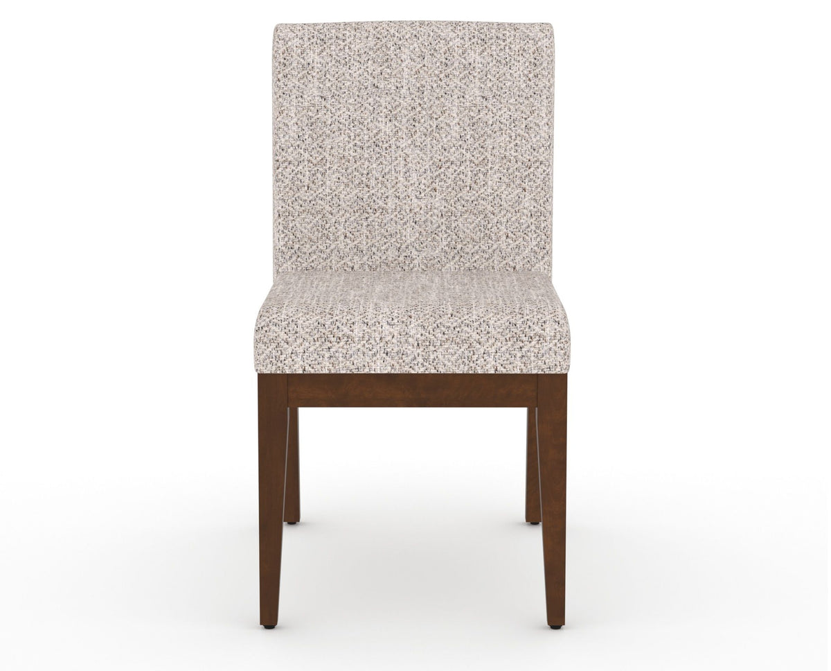 Canadel Modern Box Back Dining Chair in Cognac Washed, FP Crypton®, front view