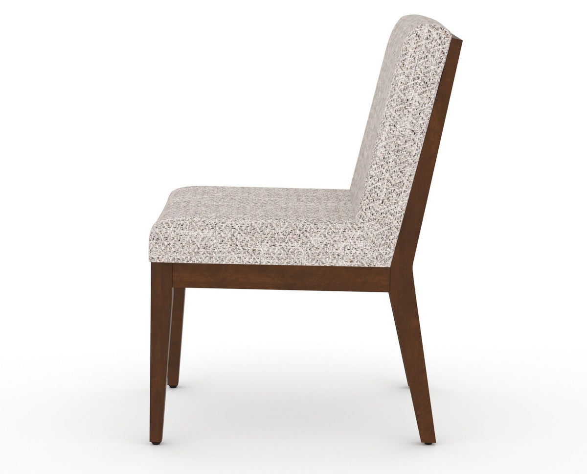 Canadel Modern Box Back Dining Chair in Cognac Washed, FP Crypton®, side view
