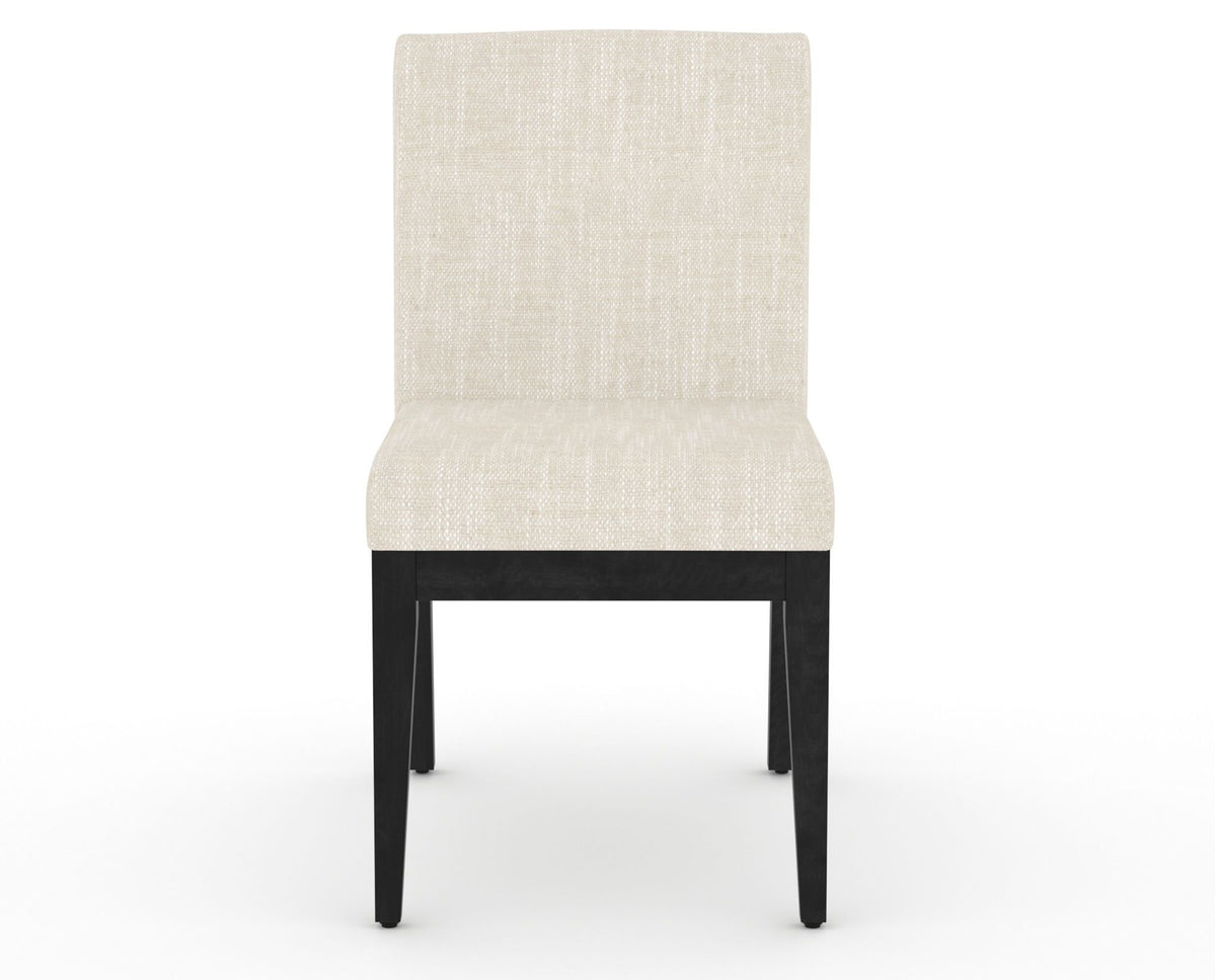 Canadel Modern Box Back Dining Chair in Dark Smoke, FT InsideOut®, front view