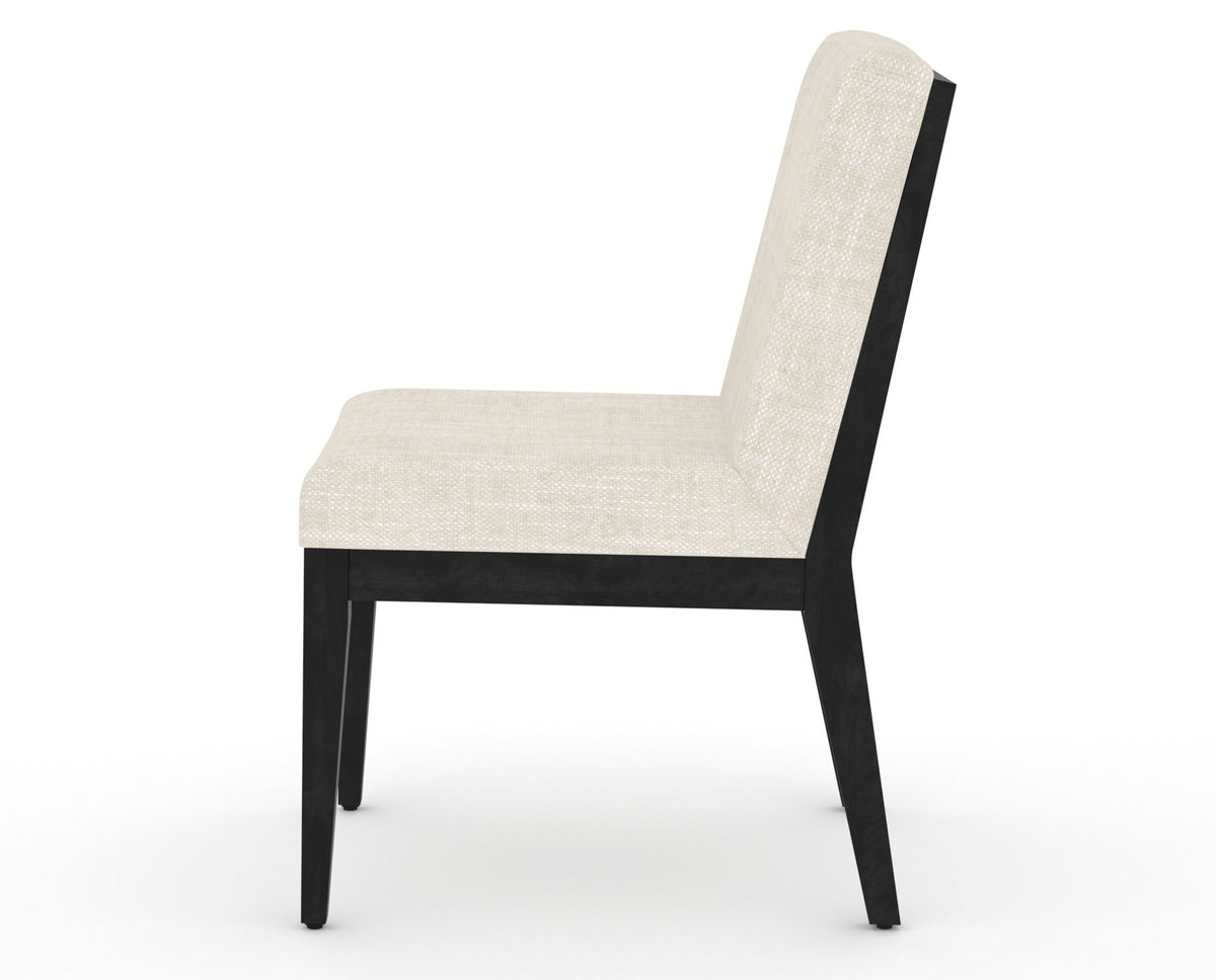 Canadel Modern Box Back Dining Chair in Dark Smoke, FT InsideOut®, side view