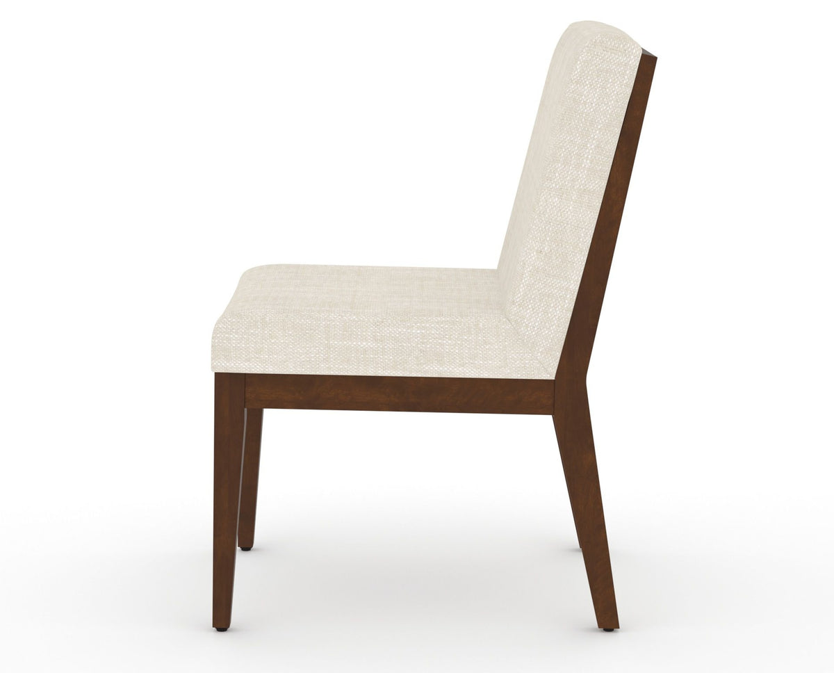Canadel Modern Box Back Dining Chair in Cognac Washed, FT InsideOut®, side view
