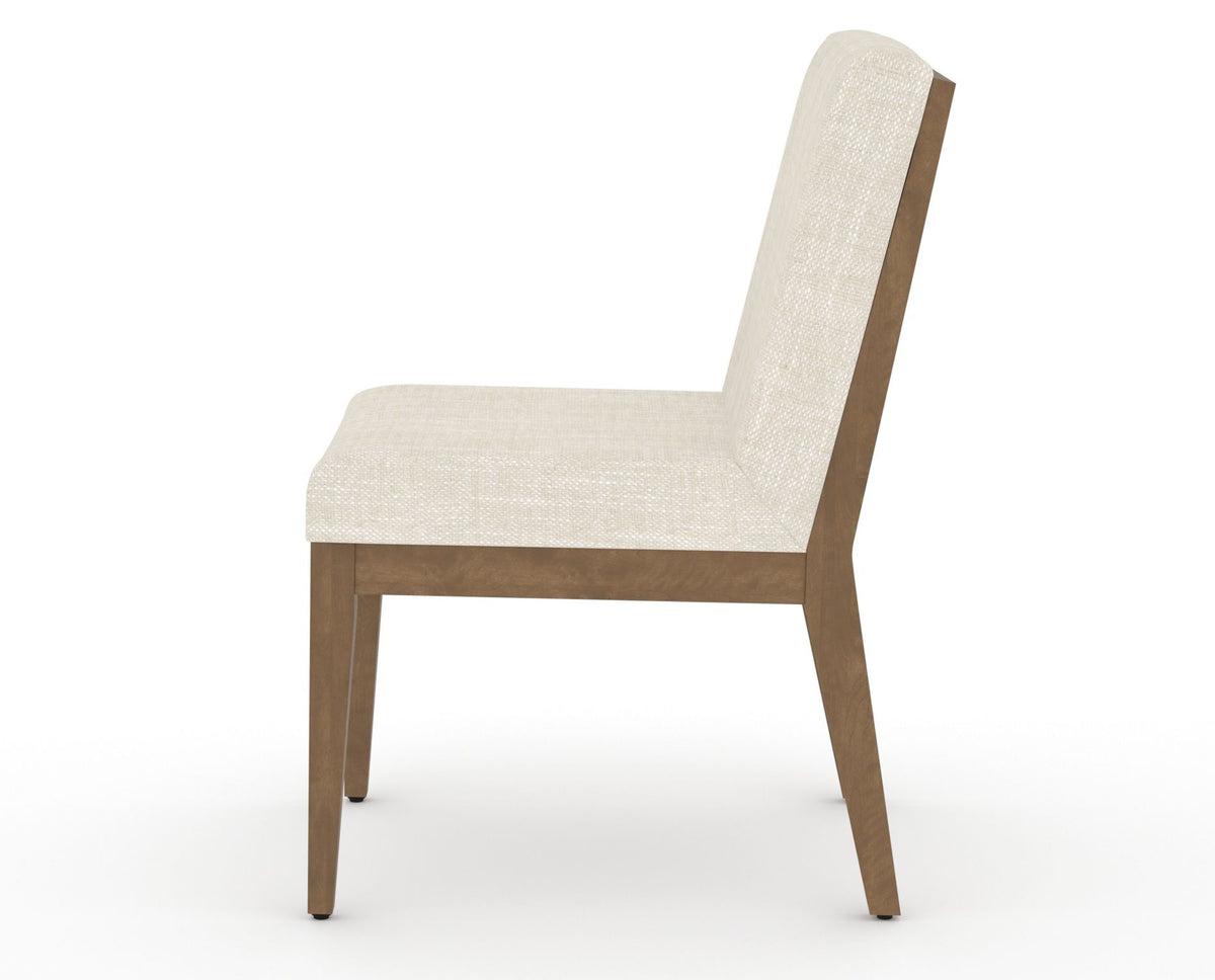 Canadel Modern Box Back Dining Chair in Pecan Washed, FT InsideOut®, side view