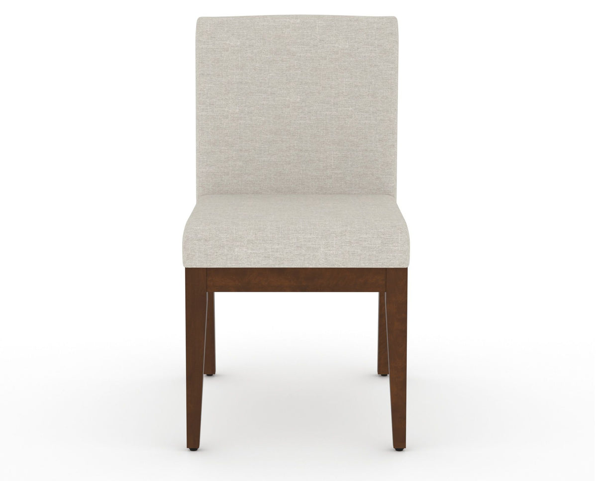 Canadel Modern Box Back Dining Chair in Cognac Washed, TB Fabric, front view
