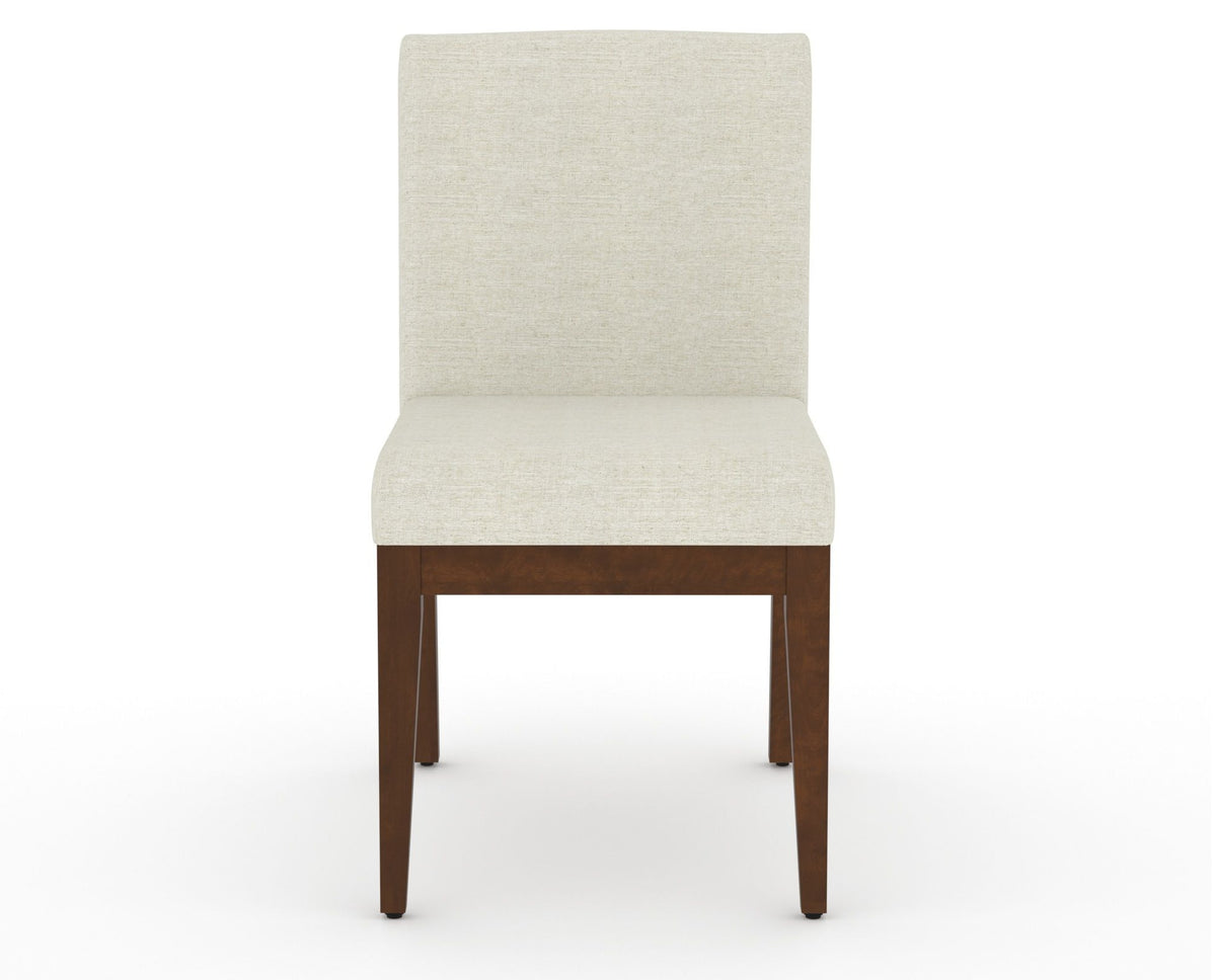 Canadel Modern Box Back Dining Chair in Cognac Washed, TW Fabric, front view