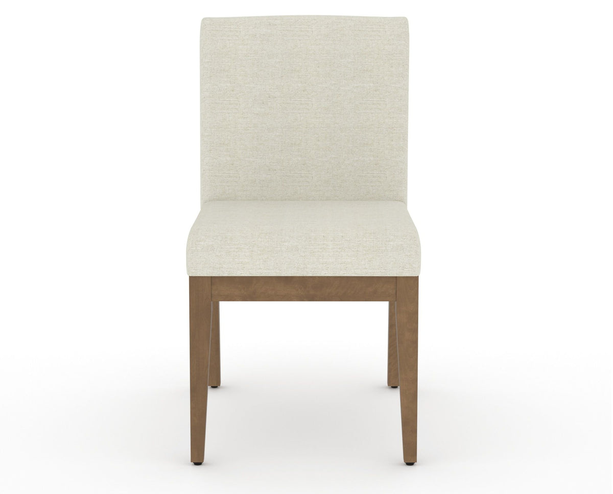 Canadel Modern Box Back Dining Chair in Pecan Washed, TW Fabric, front view