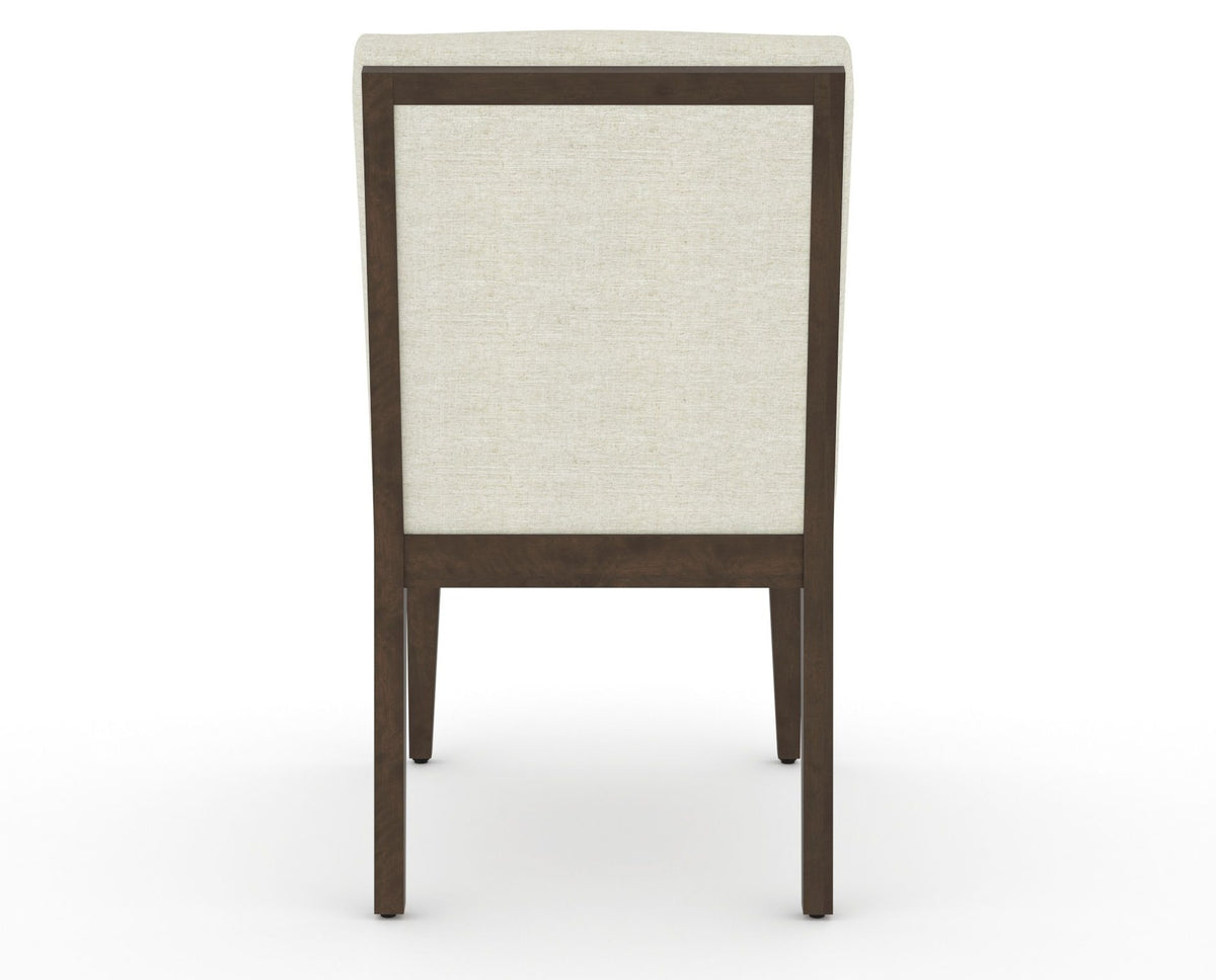 Canadel Modern Box Back Dining Chair in Hazelnut Washed, TW Fabric, back view