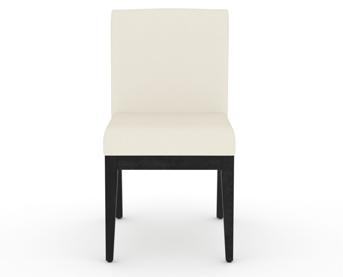 Canadel Modern Box Back Dining Chair in Dark Smoke, YJ Faux Leather, front view