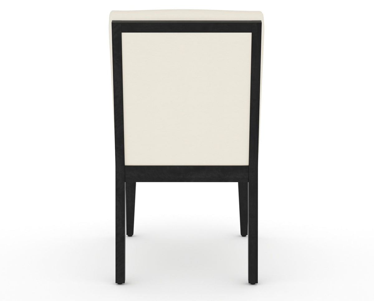 Canadel Modern Box Back Dining Chair in Dark Smoke, YJ Faux Leather, back view