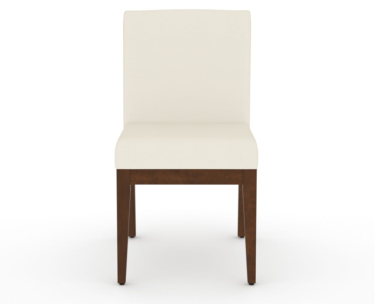 Canadel Modern Box Back Dining Chair in Cognac Washed, YJ Faux Leather, front view