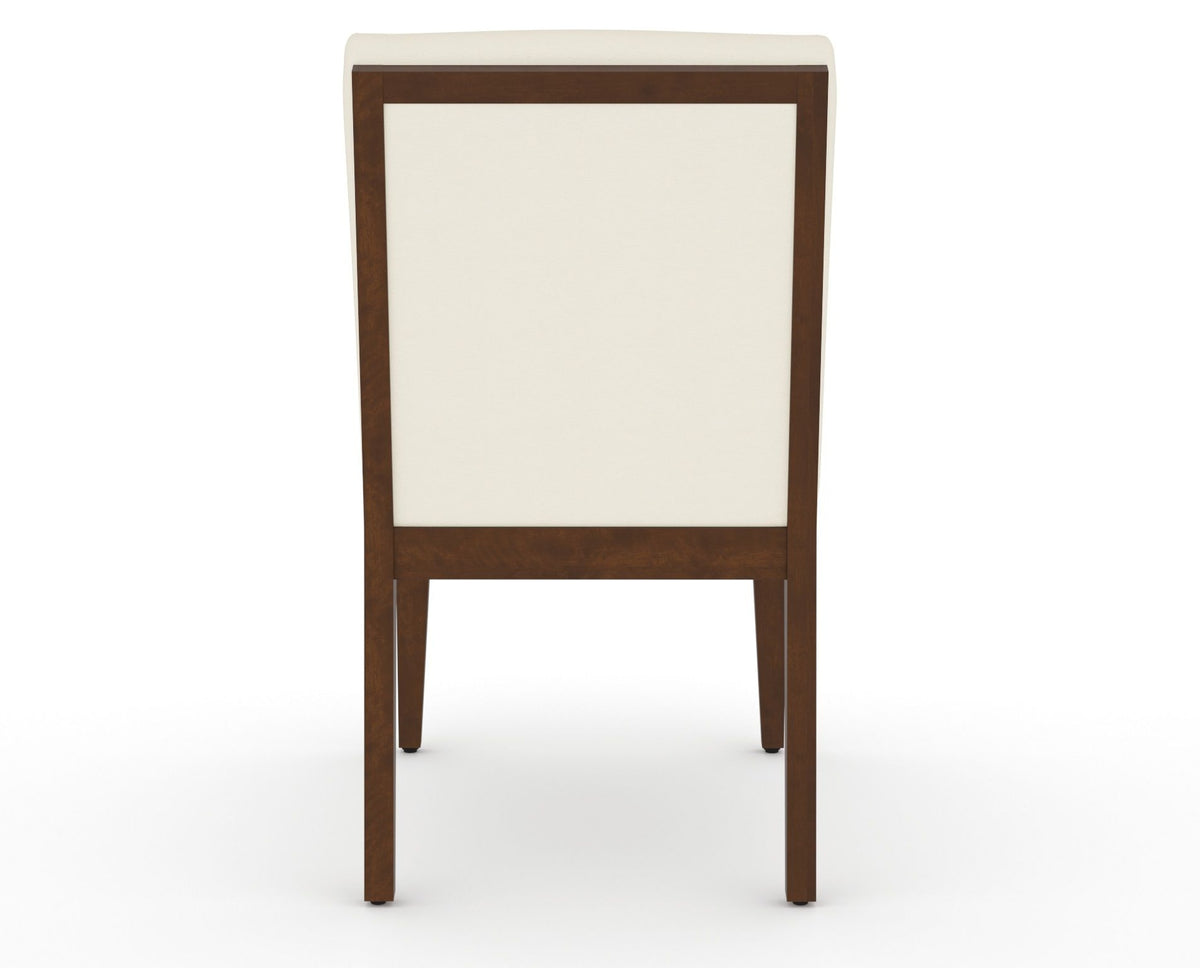 Canadel Modern Box Back Dining Chair in Cognac Washed, YJ Faux Leather, back view