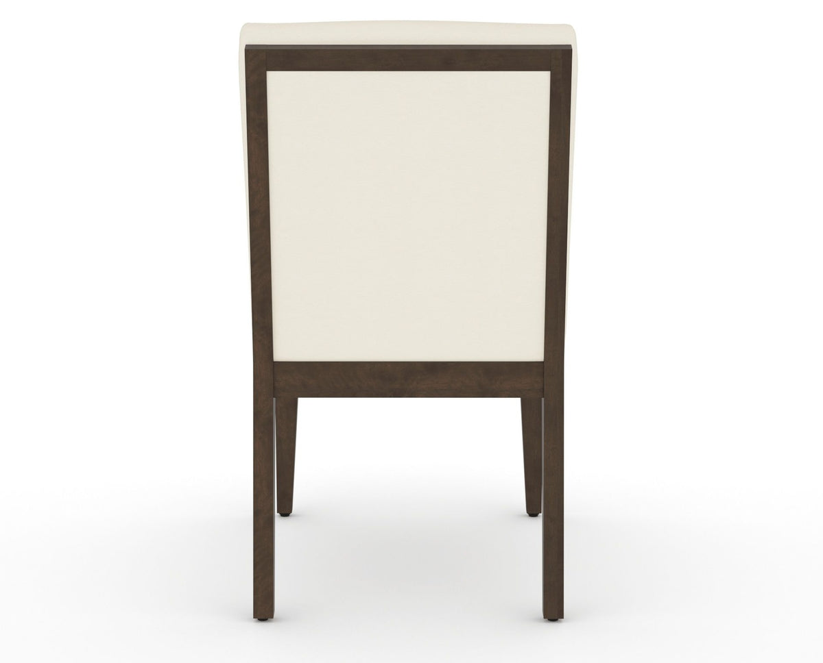 Canadel Modern Box Back Dining Chair in Hazelnut Washed, YJ Faux Leather, back view