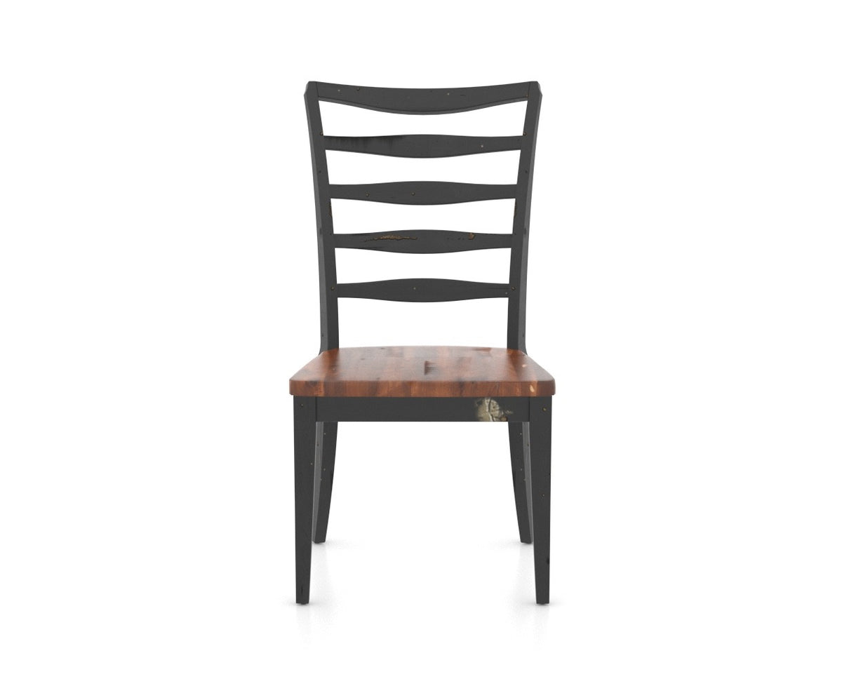 Canadel Champlain Ladder Dining Chair in Black and Spice Washed, front view