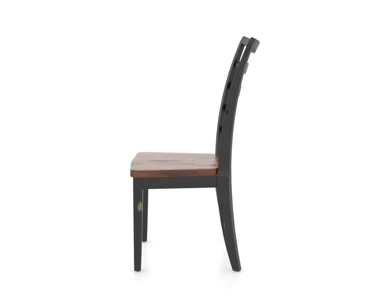 Canadel Champlain Ladder Dining Chair in Black and Spice Washed, side view