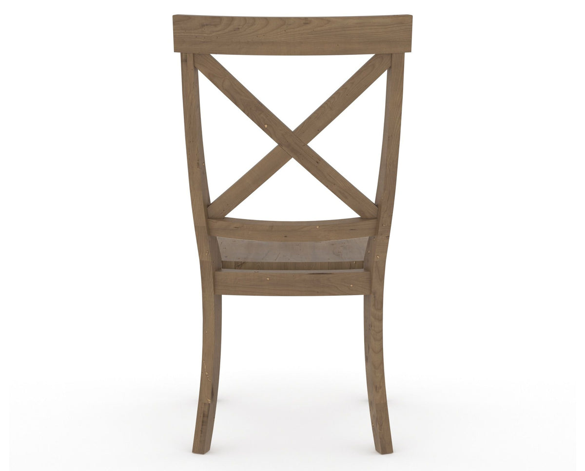 Canadel Champlain Dining Chair 5186 in Wood Seat and 25 Pecan Washed, back view