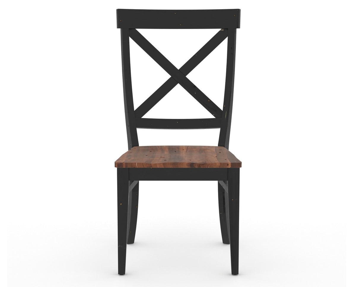 Canadel Champlain Dining Chair 5186 in Wood Seat and 63 Black / 33 Spice Washed, front view