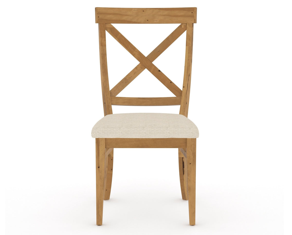 Canadel Champlain Dining Chair 5186 in 6K Sunbrella® and 01 Honey Washed, front view