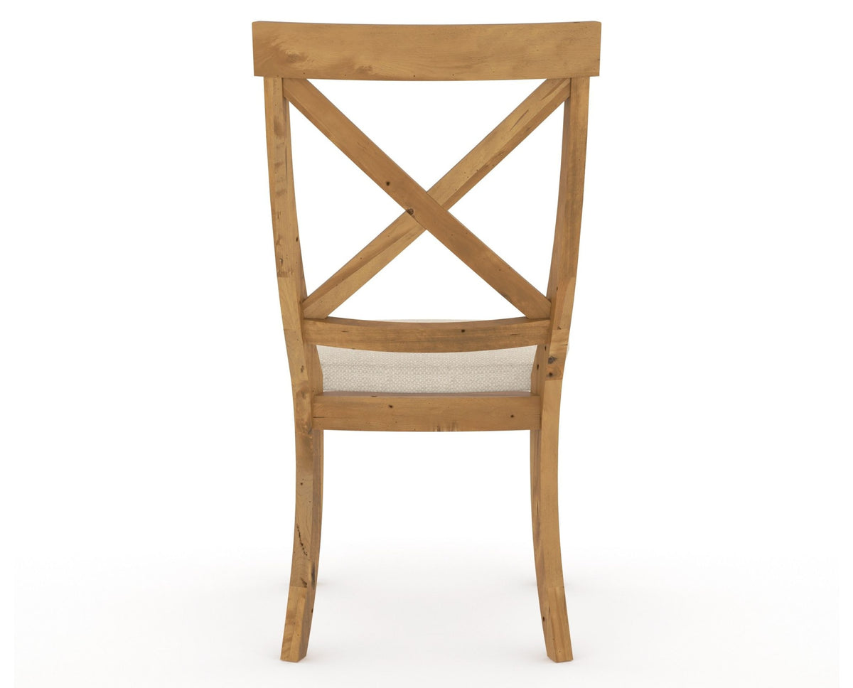 Canadel Champlain Dining Chair 5186 in 6K Sunbrella® and 01 Honey Washed, back view