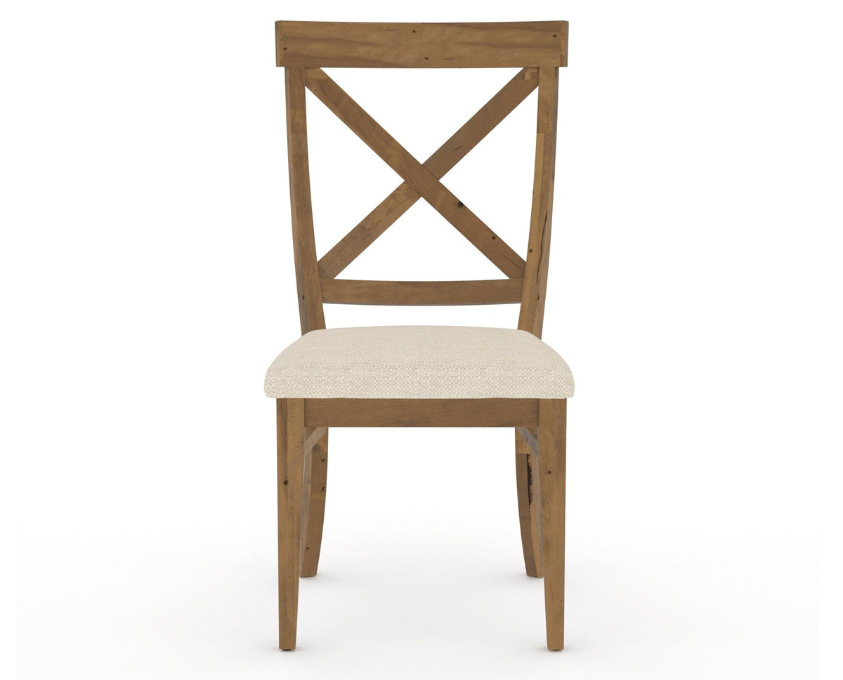 Canadel Champlain Dining Chair 5186 in 6K Sunbrella® and 03 Oak Washed, front view