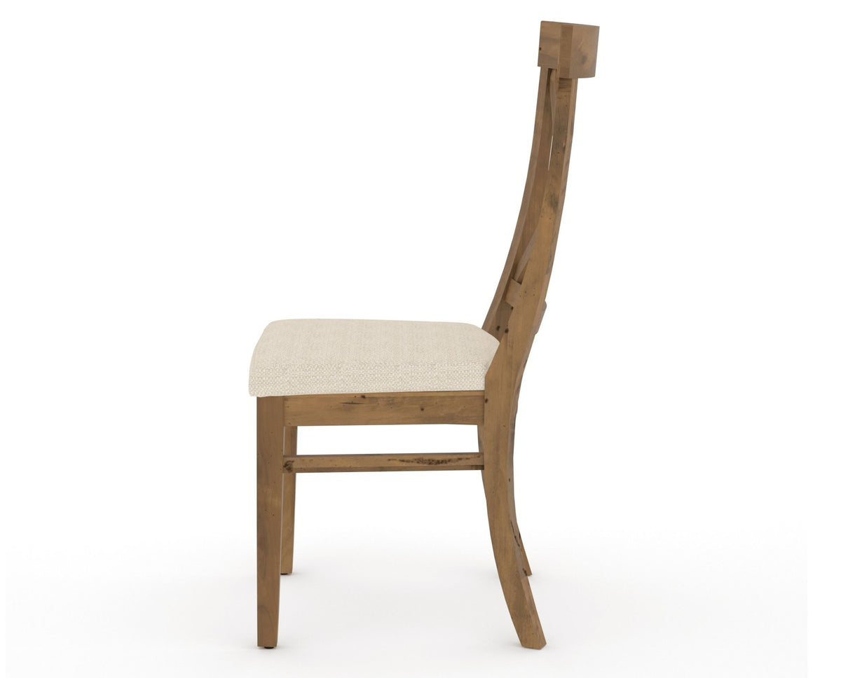 Canadel Champlain Dining Chair 5186 in 6K Sunbrella® and 03 Oak Washed, side view