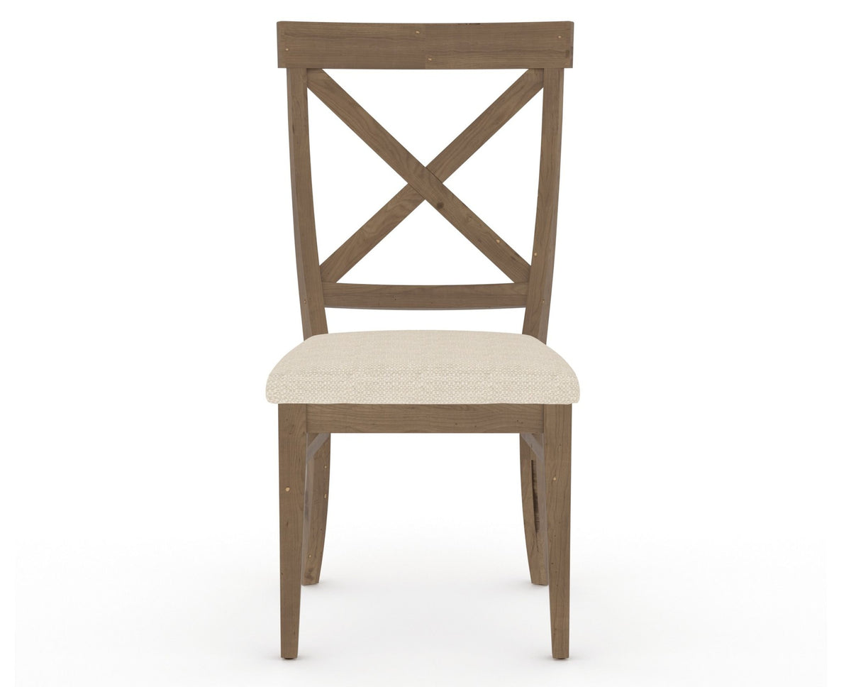 Canadel Champlain Dining Chair 5186 in 6K Sunbrella® and 25 Pecan Washed, front view