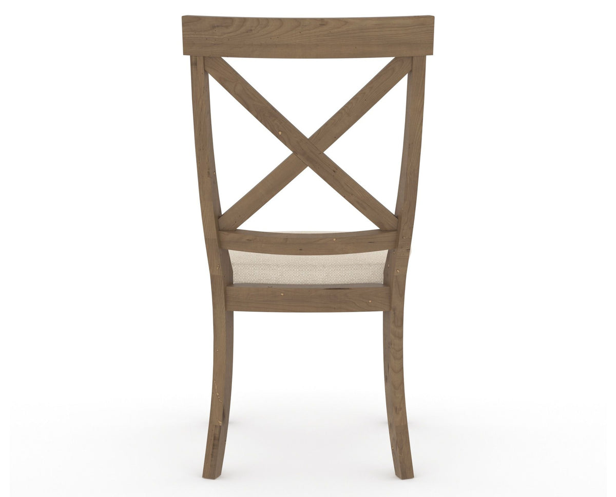 Canadel Champlain Dining Chair 5186 in 6K Sunbrella® and 25 Pecan Washed, back view