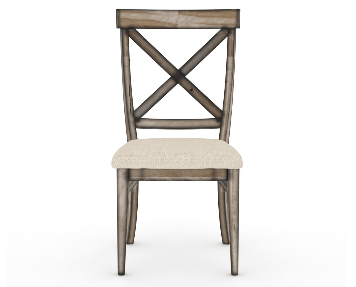 Canadel Champlain Dining Chair 5186 in 6K Sunbrella® and 72 Heritage Nature, front view